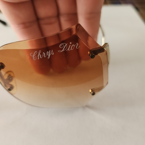 Vintage 70's CHRISTIAN DIOR Paris Ombre Gradient Lens Sunglasses Rimless - Picture 3 of 6